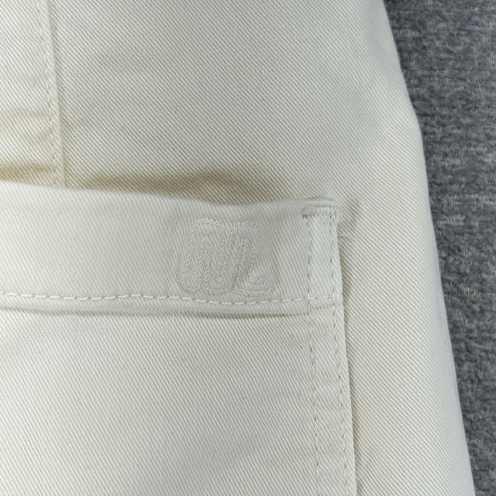 Marine Layer Charlie Wide Leg Denim Pants Women‎ Size 0 Petite Cream Raw Hem - Picture 4 of 11